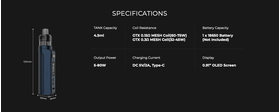 Gen PT80S Pod Kit by Vaporesso - Specifications