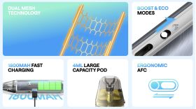 NeXlim Go Pod Kit 1800mAh by Oxva - Features