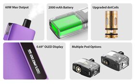 dotPod Max Kit 60W 2000mAh by dotMod - Features
