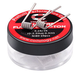 Tri-Core Fused Clapton Nichrome 80 Prebuilt Coils 0.32Ω by Coilology - Package